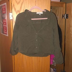 Button up cropped blouse
